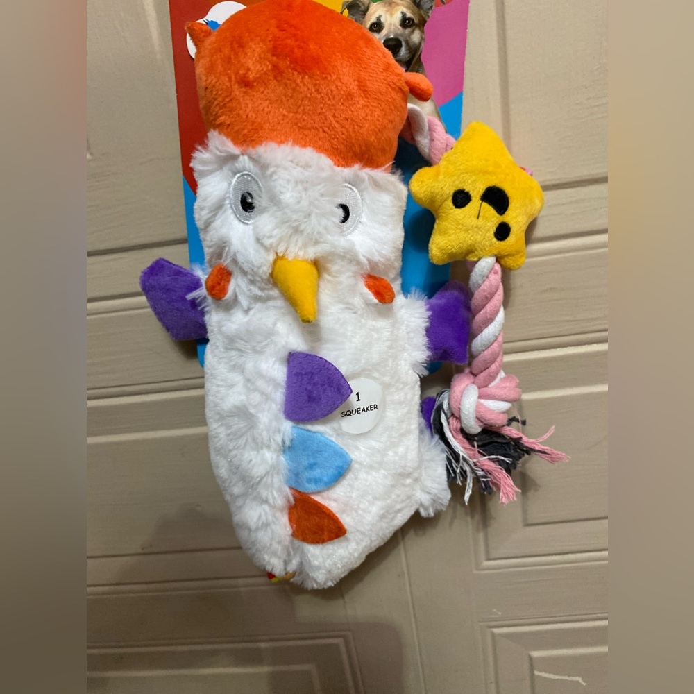 Jmle Brand New Multicolor Dog Toy With Squeakers.